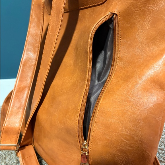 Elegant Tan Leather Backpack main image 12